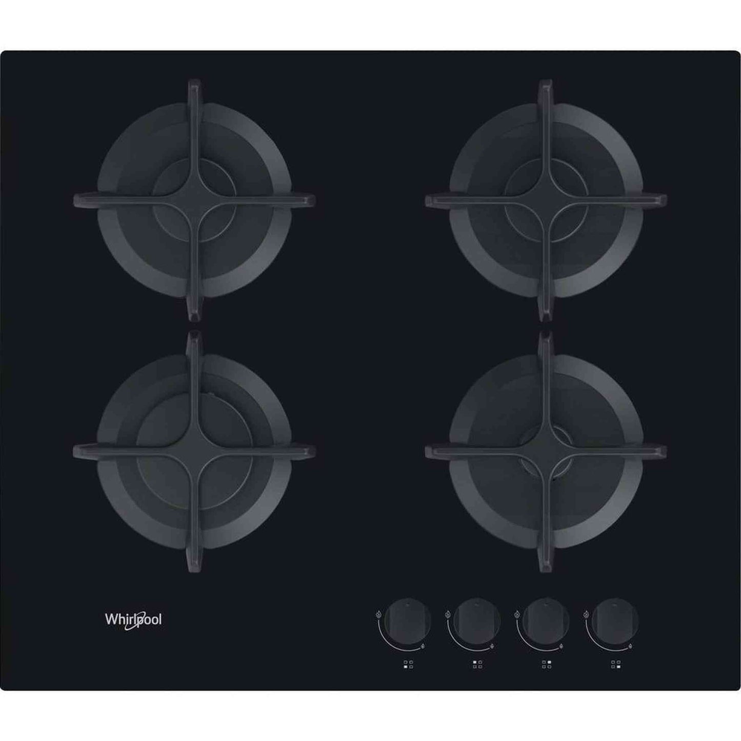 Whirlpool AKT616NB – Inbouw Gas Kookplaat – 59 cm breed, eenvoudige bediening met draaiknoppen
