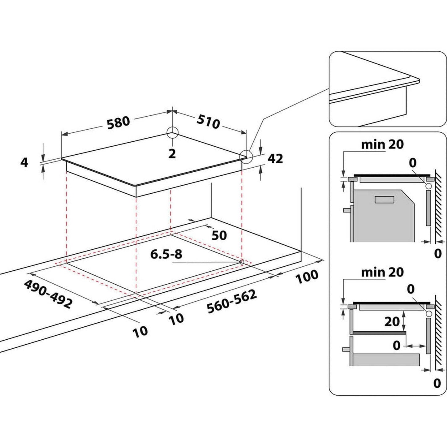 Whirlpool AKT8130/BA - Keramische kookplaat