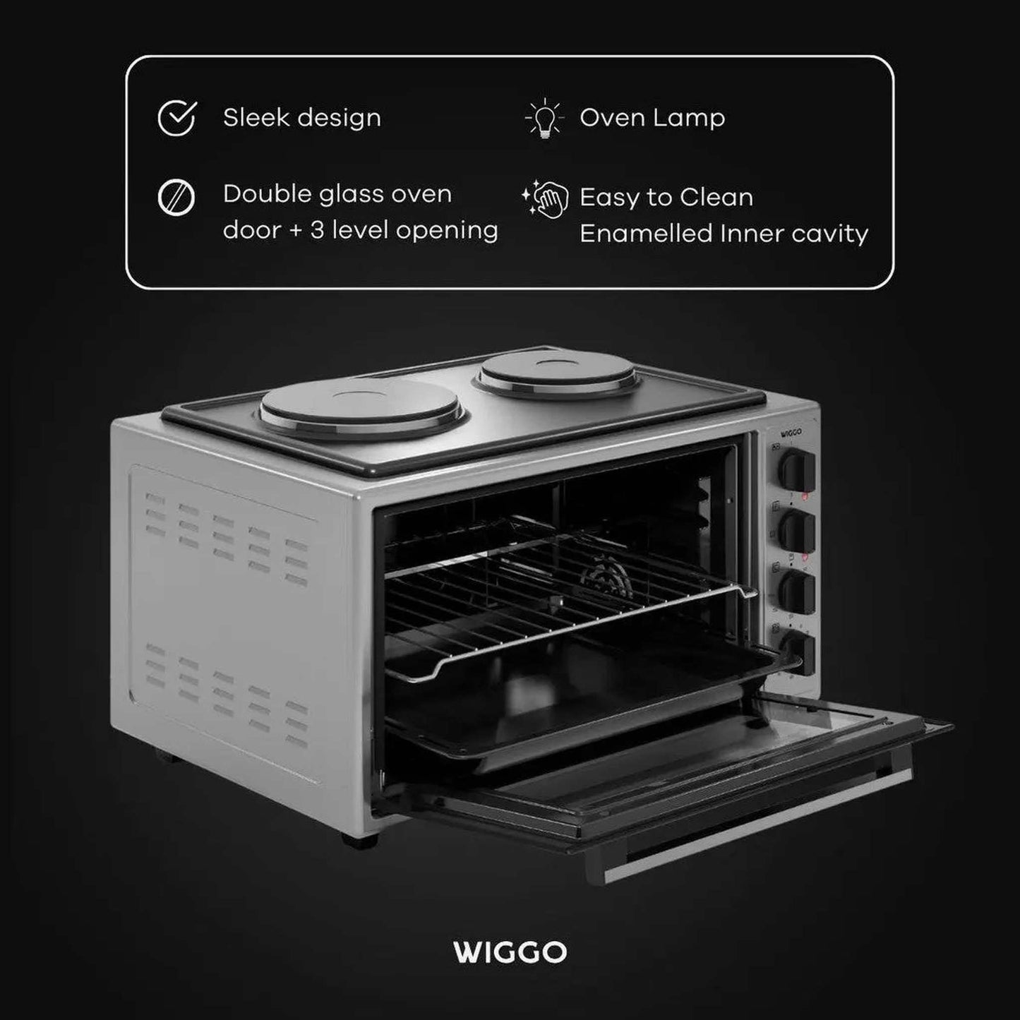 Wiggo WMO-E4562H G - Vrijstaande oven