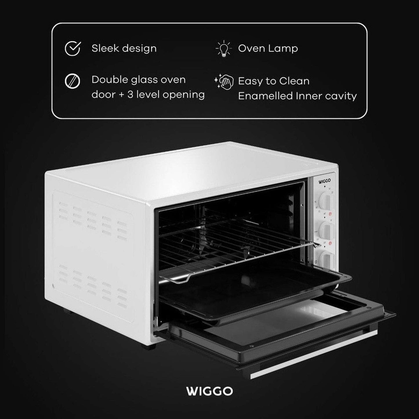 Wiggo WMO-E456 W - Vrijstaande oven