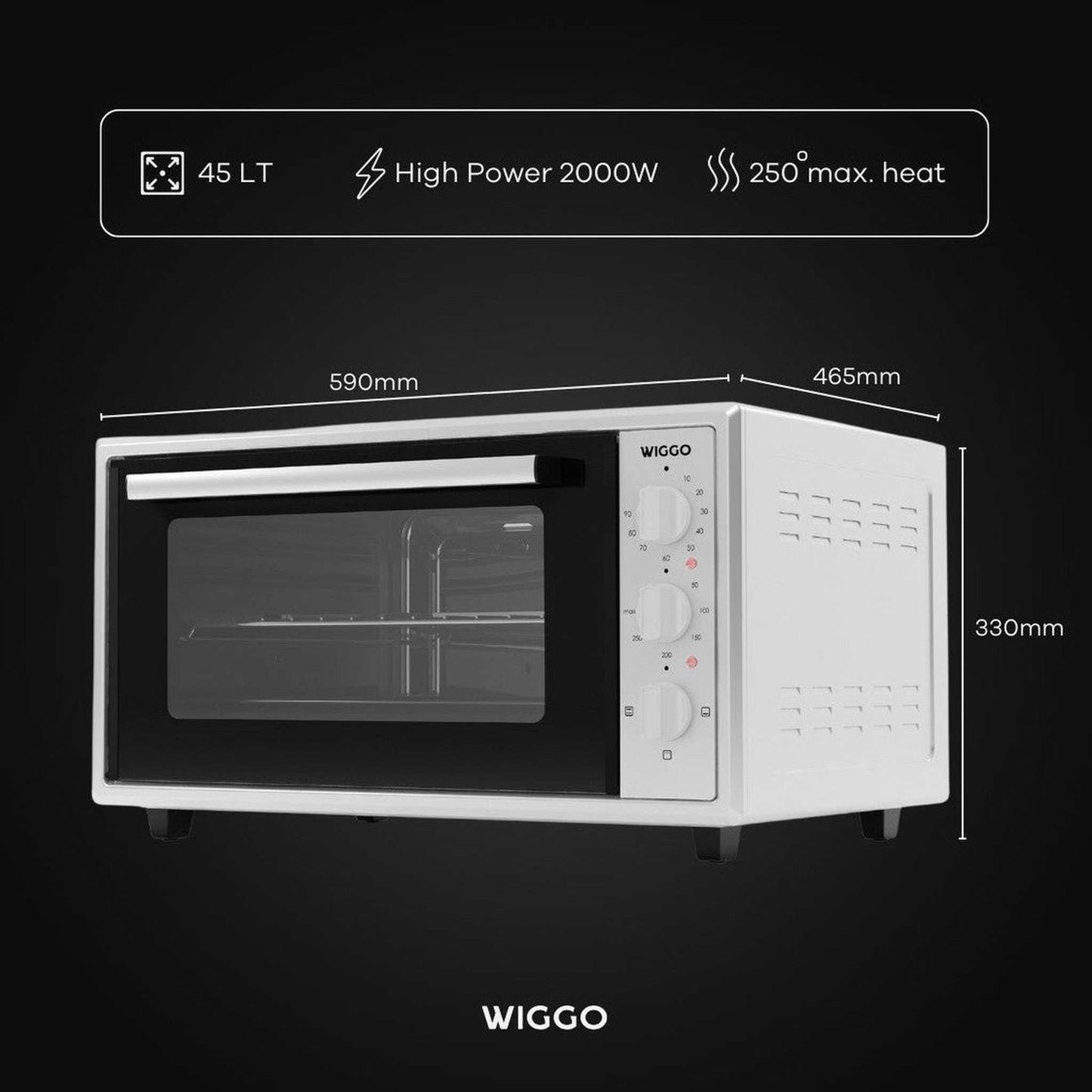 Wiggo WMO-E456 W - Vrijstaande oven