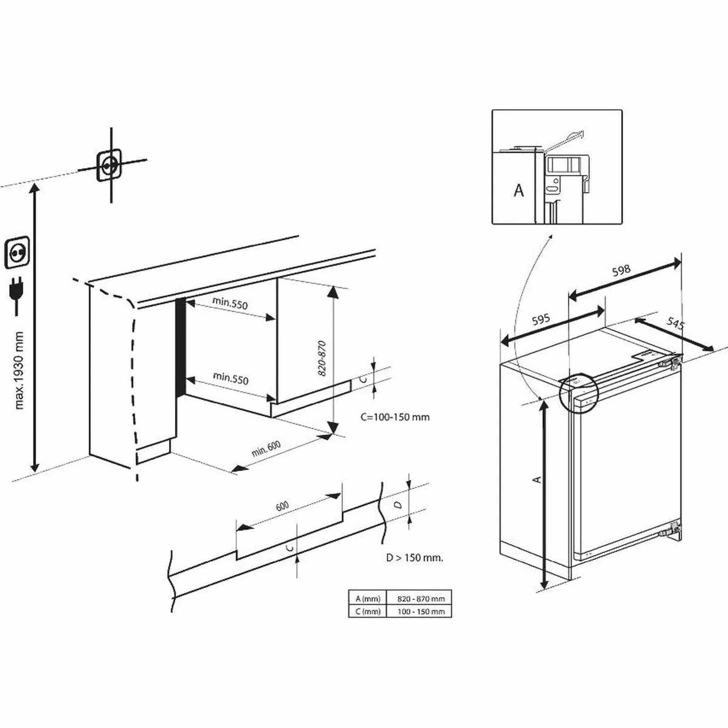 Beko BU1104N - Inbouw tafelmodel koelkast