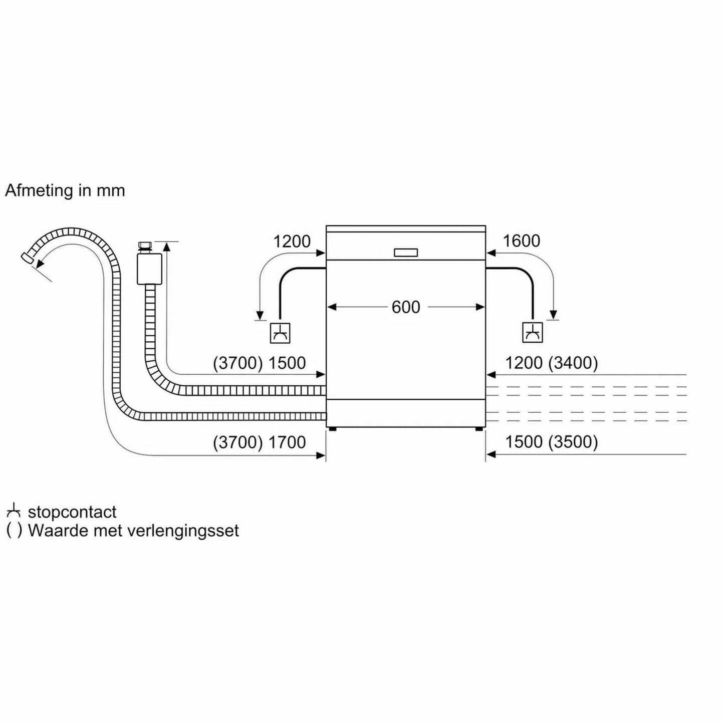 Siemens SN55ES08CE - Inbouw vaatwasser - Half geïntegreerd
