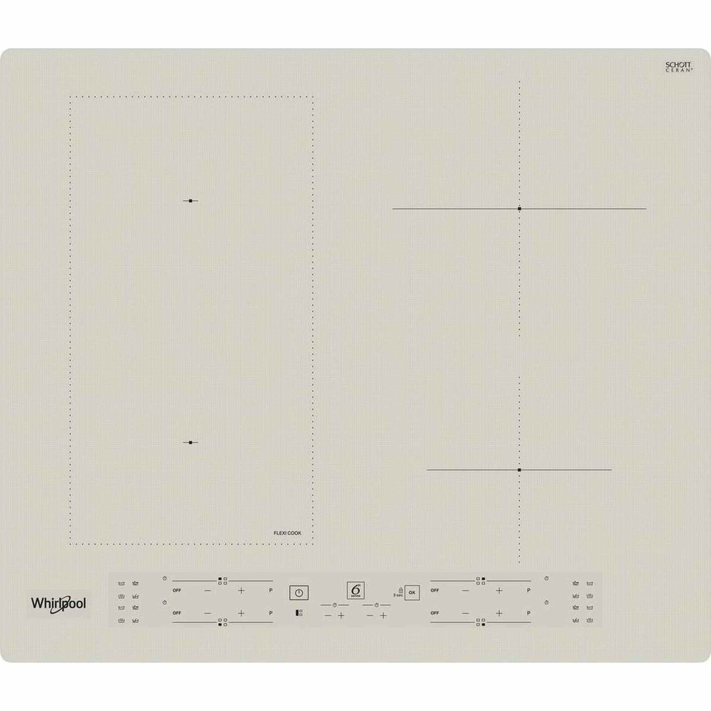 Whirlpool WLB6860NES - Inductie kookplaat