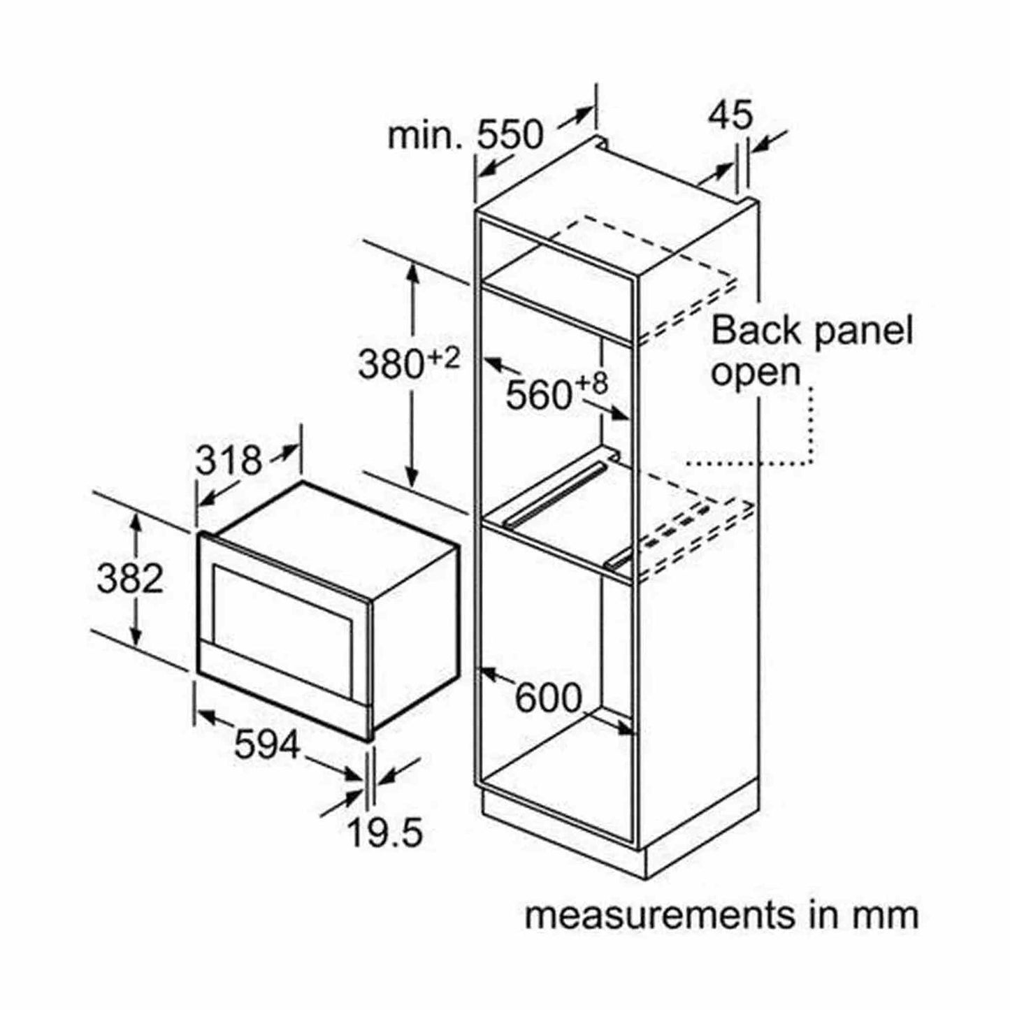 Bosch BFL634GW1 - Inbouw magnetron - met grillfunctie