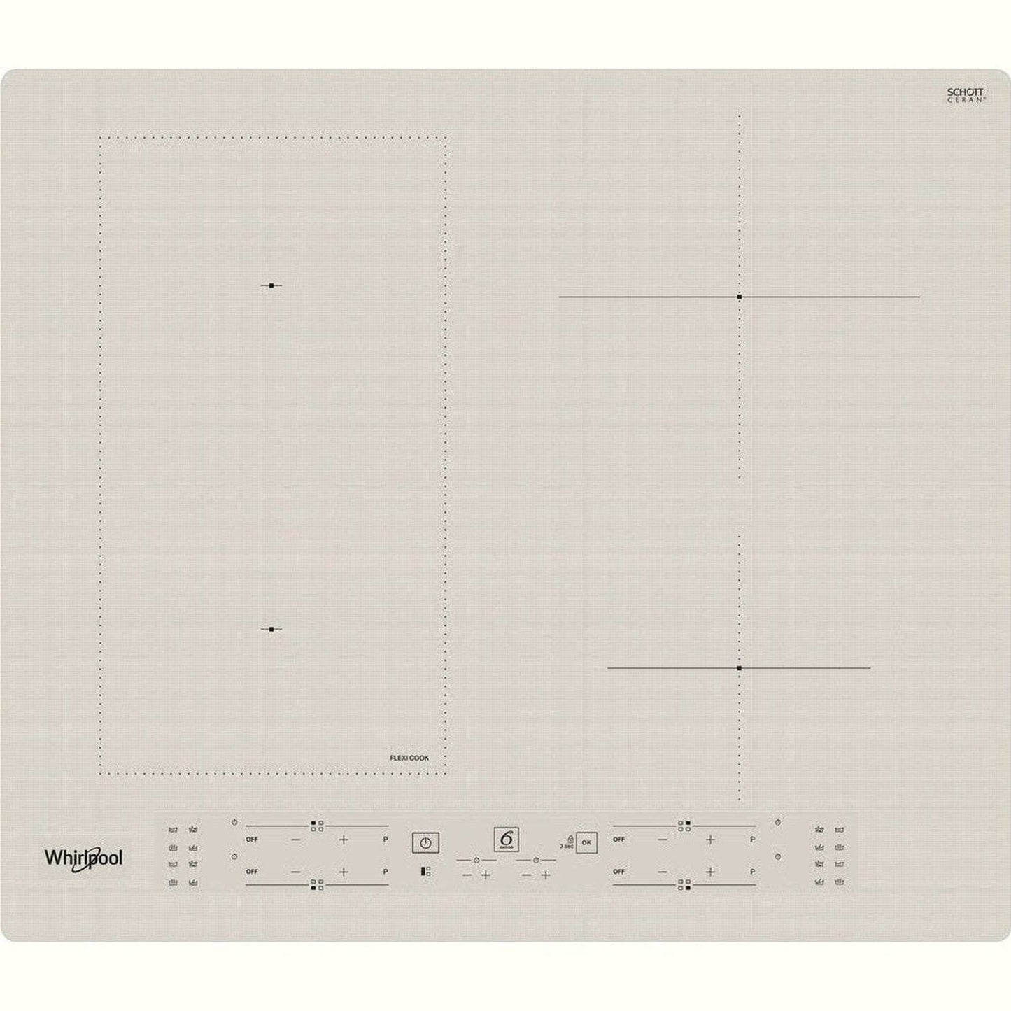 Whirlpool WLB6860NES - Inductie kookplaat