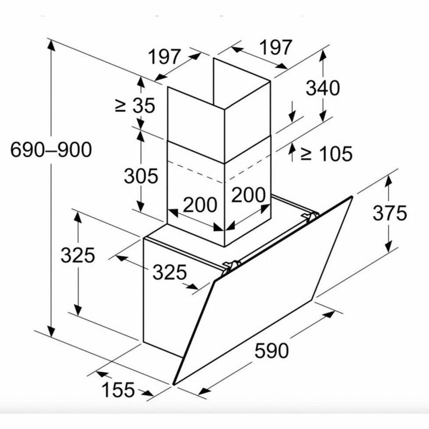 Bosch DWK65DK20 - Wandschouw Afzuigkap