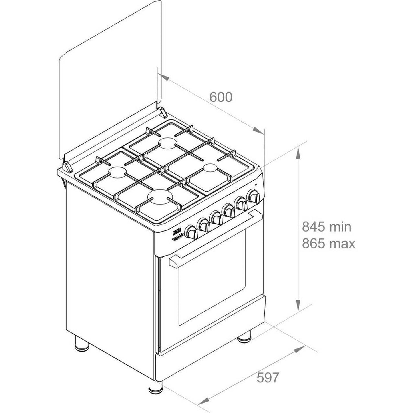 Wiggo WO-E609R WW - Gasfornuis