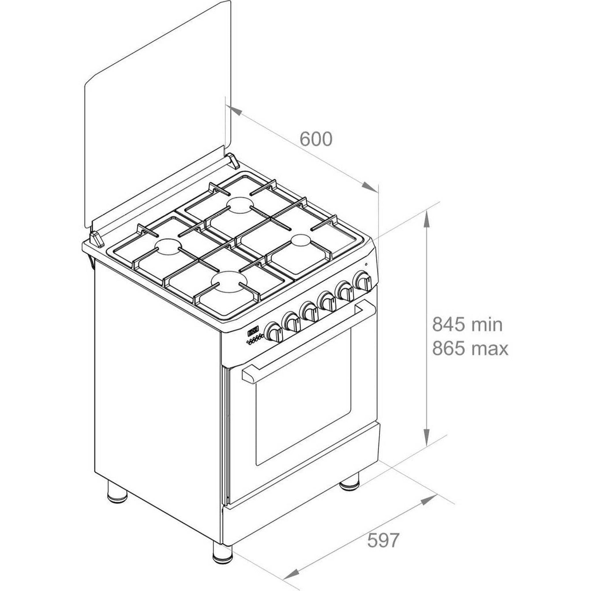 Wiggo WO-E609R WW - Gasfornuis