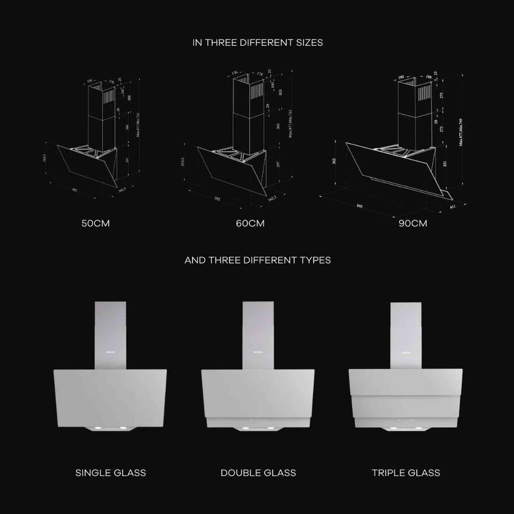 Wiggo WE-B943G C - Wandschouw Afzuigkap
