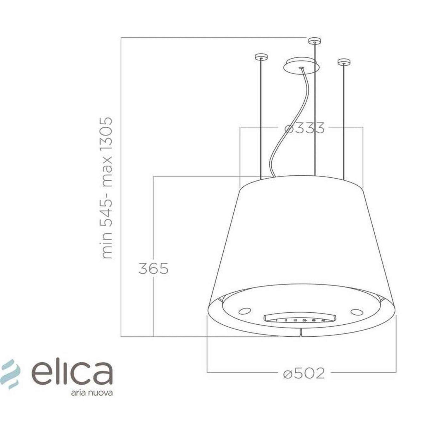 Elica EASY UX WH/F/50 - Eiland Afzuigkap