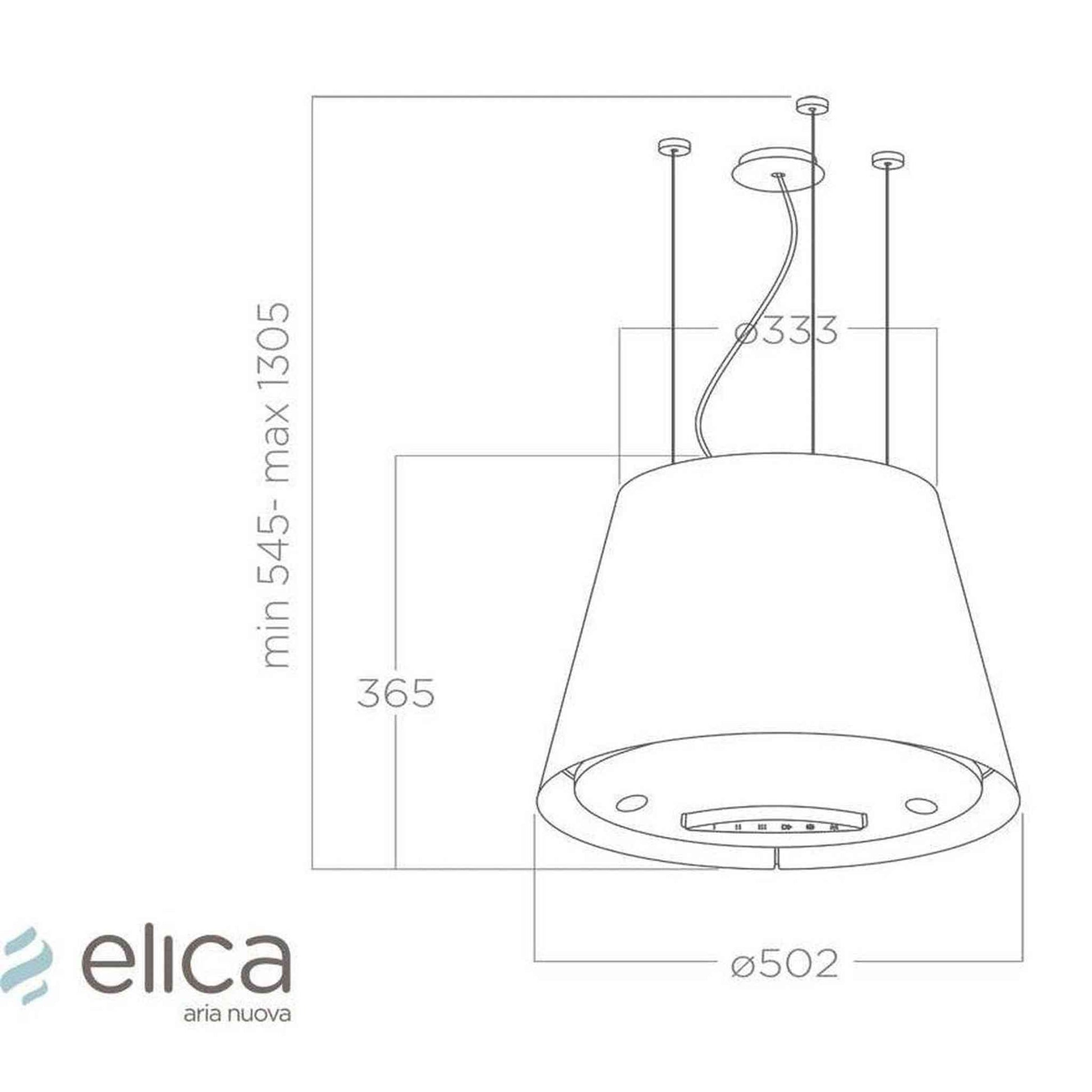 Elica EASY UX WH/F/50 - Eiland Afzuigkap