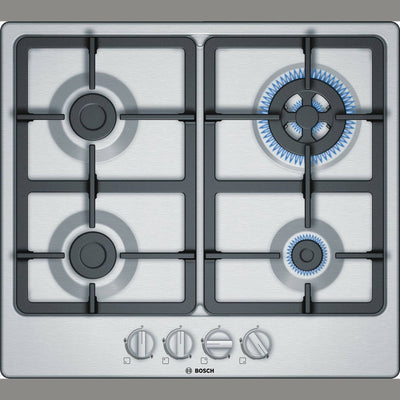 Bosch PGH6B5B90 – Kookplaat – Inbouw gaskookplaat van roestvrij staal met draaiknoppen
