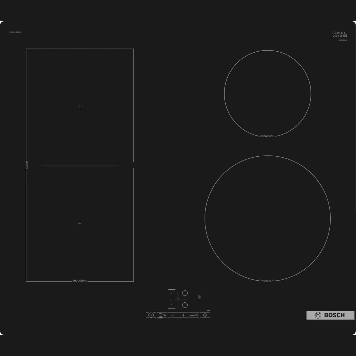 Bosch PVS61RBB5E – Kookplaat – Inbouw – Zwart – Krachtige 6900 Watt – Eenvoudige installatie - Elektro Retail