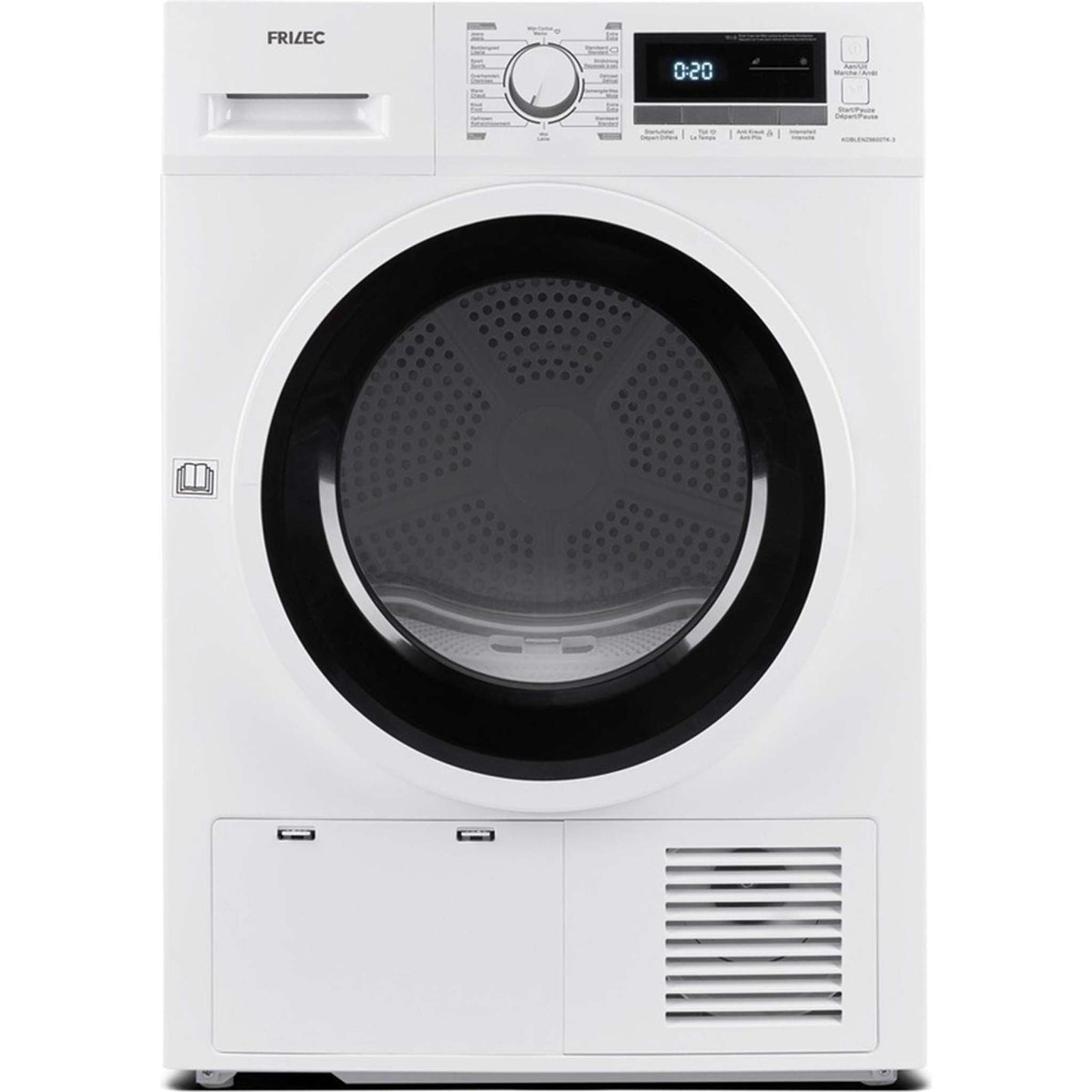 Frilec KOBLENZ8600TK – Condensdroger – Voorlader – 69 dB – Vrijstaand wit model