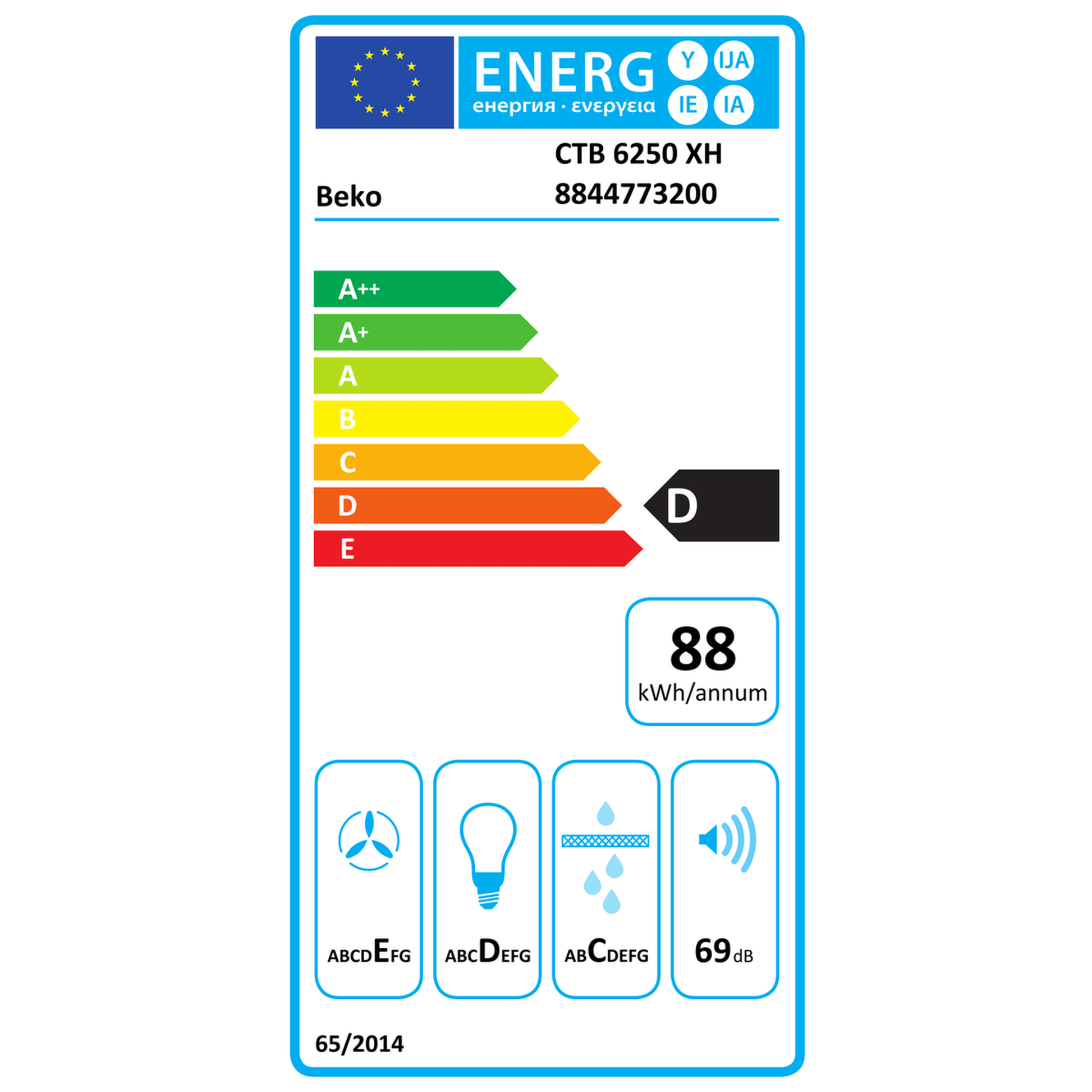 Beko CTB 6250 XH - Afzuigkap