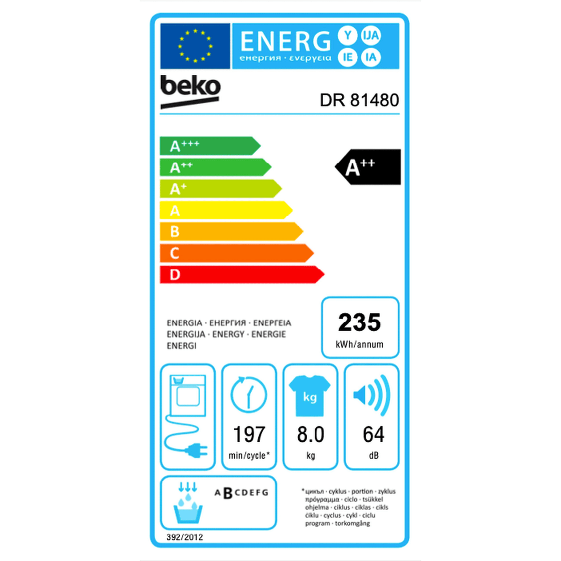 Beko DR81480 - Warmtepompdroger