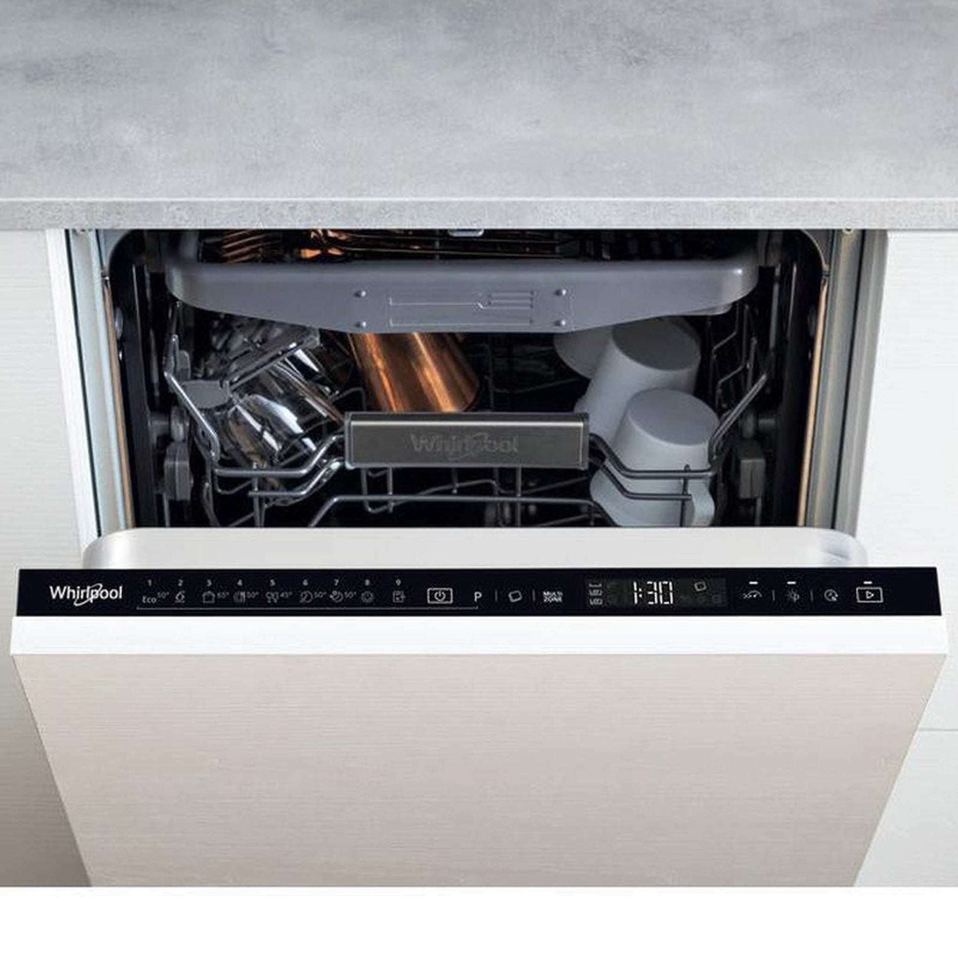 Whirlpool WSIP4O33PFE – Inbouwvaatwasser – Energiezuinig en compact 10 couverts, 43 dB