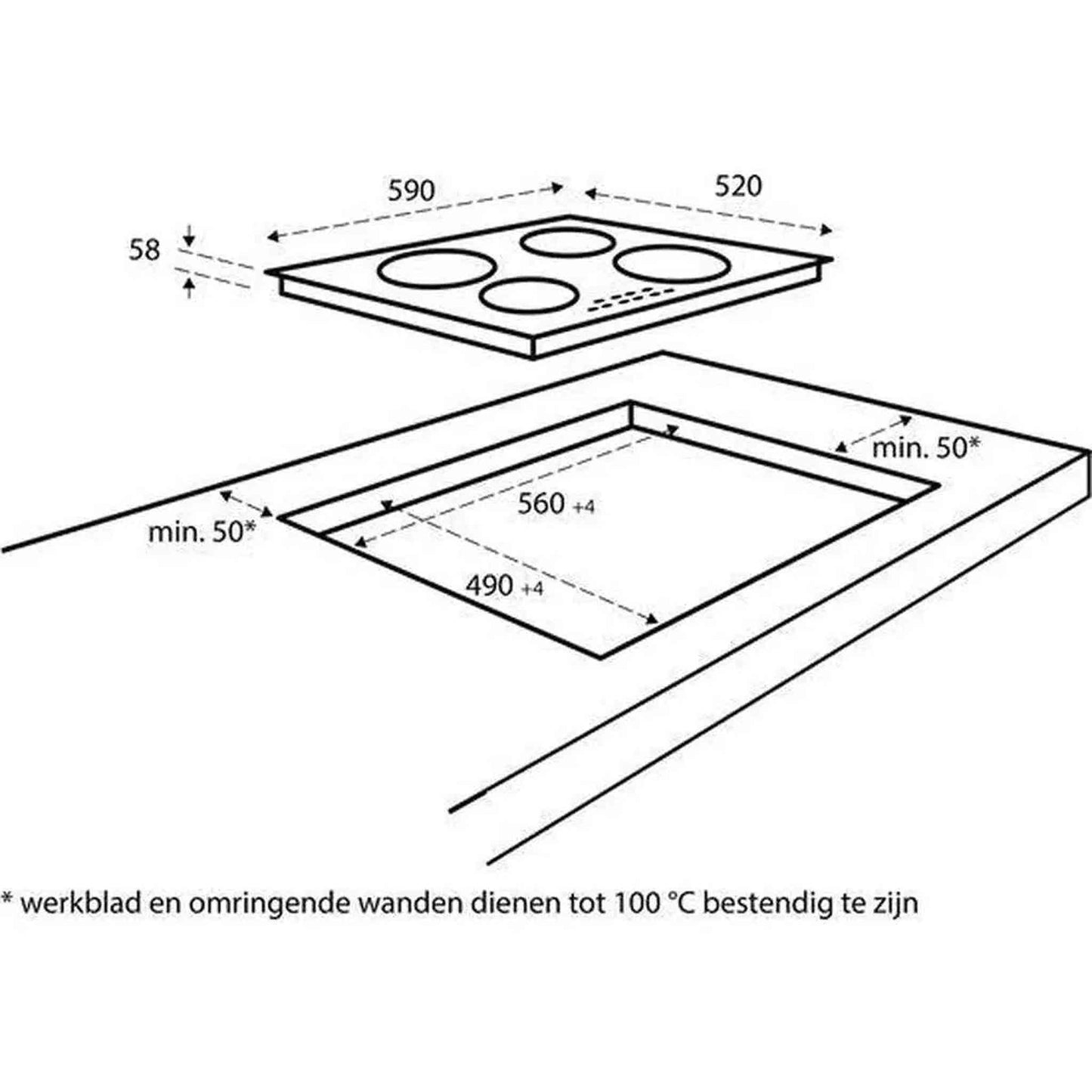 Inventum IKI6008MAT - Inductie kookplaat