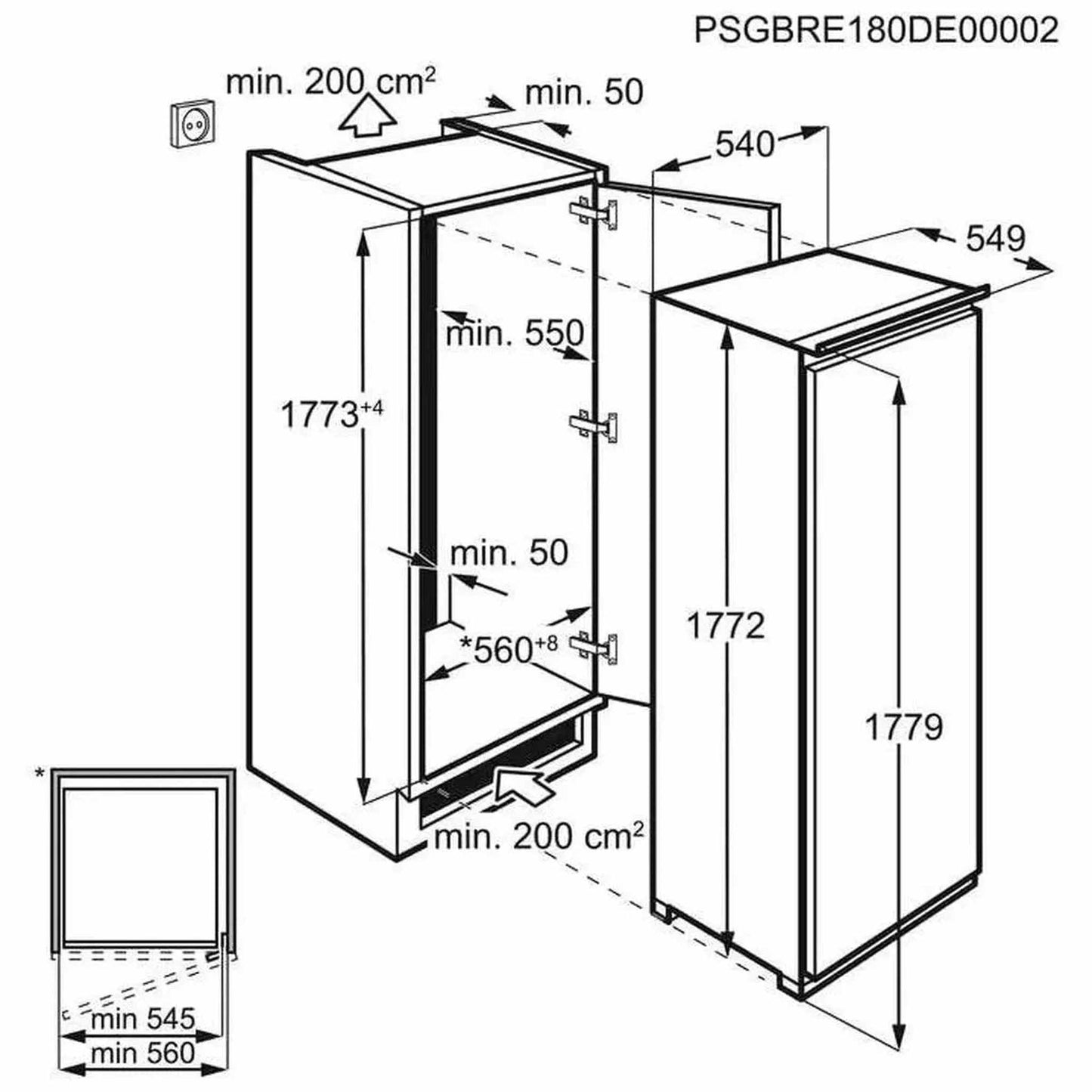 AEG SFE818E1DS - Koelkast met vriesvak