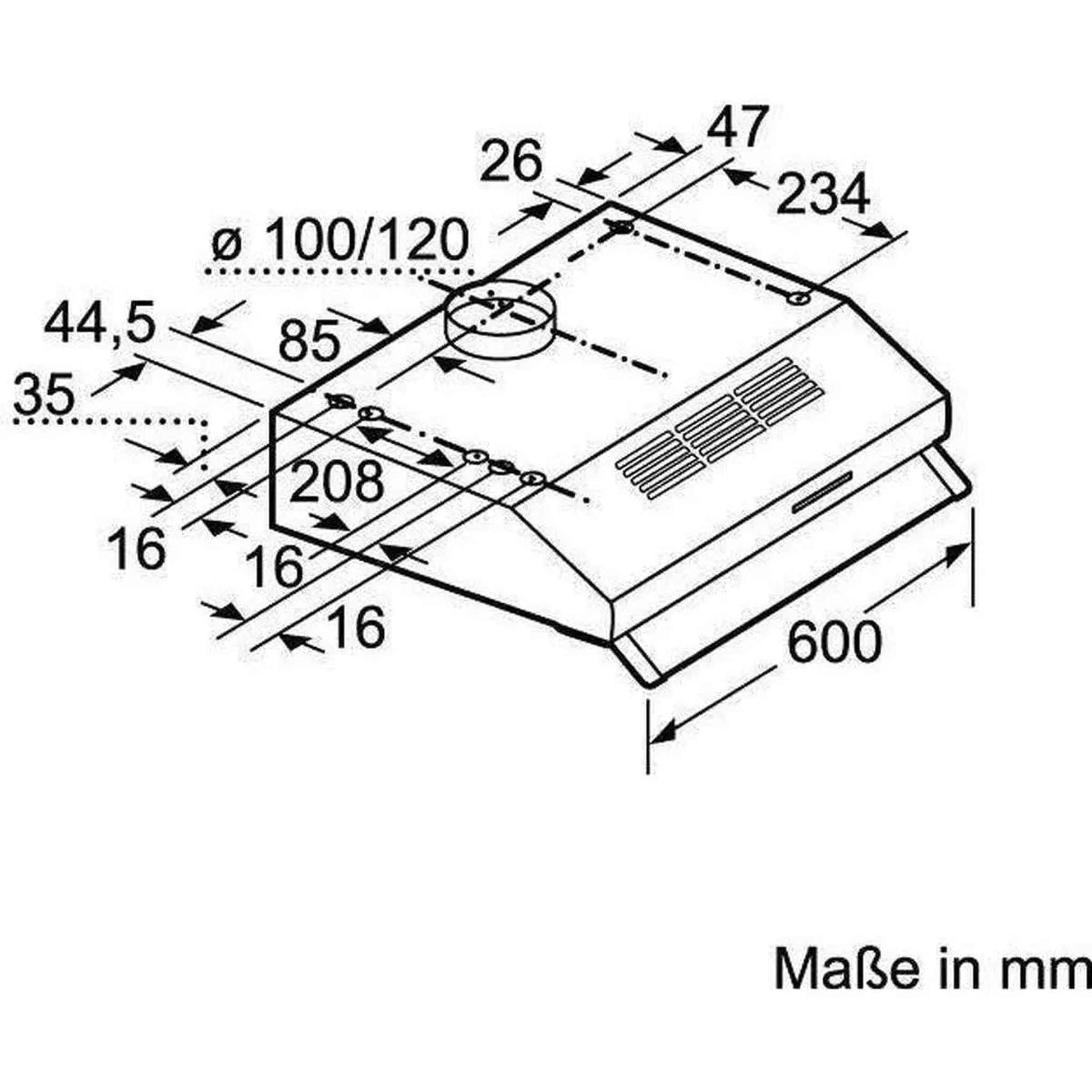 NEFF D60LAA0W1 - Onderbouw Afzuigkap