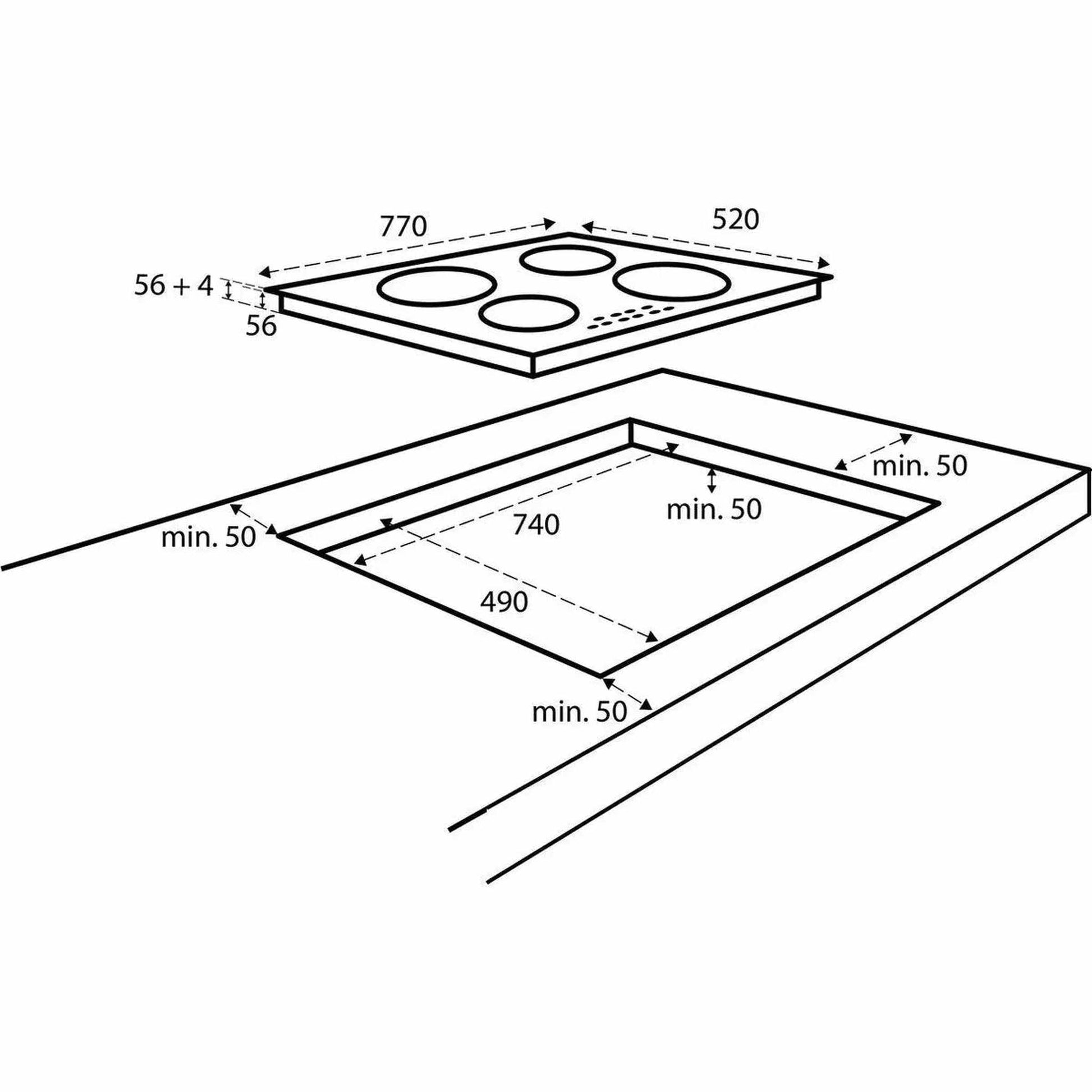 Inventum IKI7735MAT - Inductie kookplaat